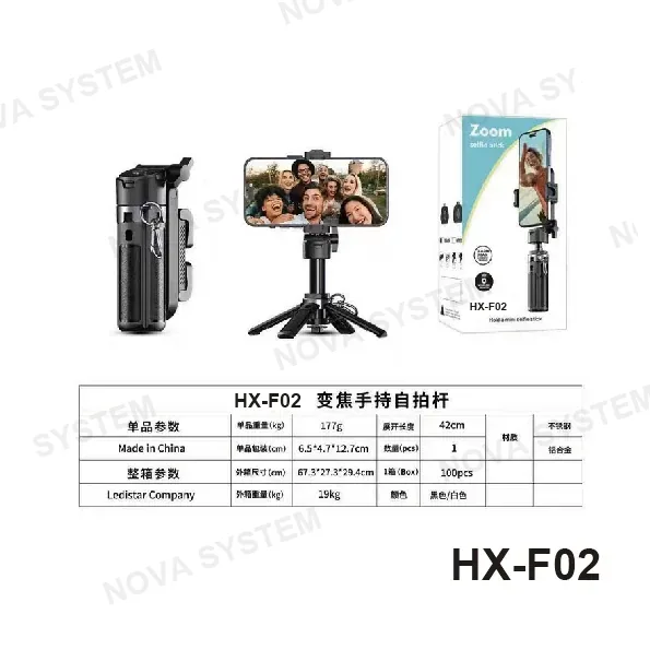 HX-F02 Mini Selfie Stck Bluetooth Con Control