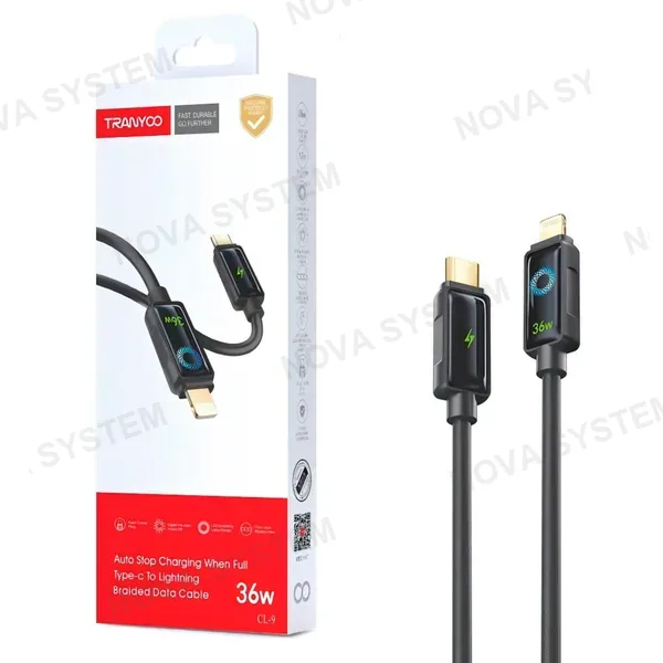 CL-9 Cable De Carga Tipo C A Lightning Mallado 1.2m/36w Tranyoo