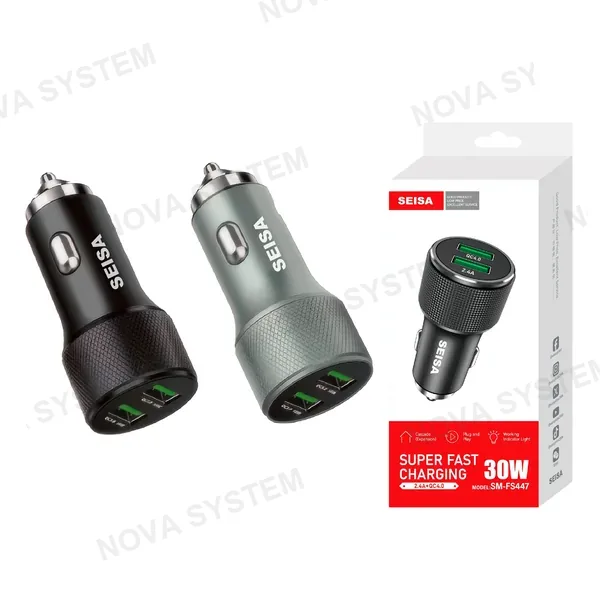 SM-FS447 Cargador de Auto 2USB/30W