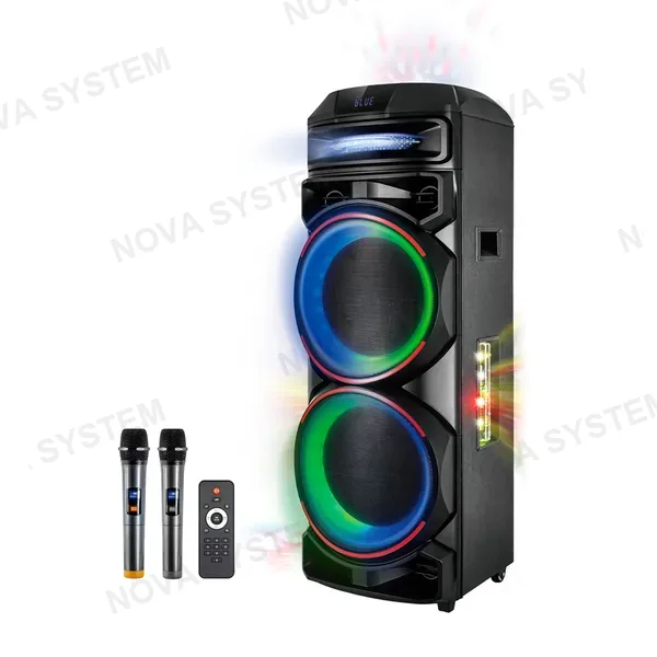 YX-H2198 Parlante Bluetooth 12"x2 Y Luz Led
