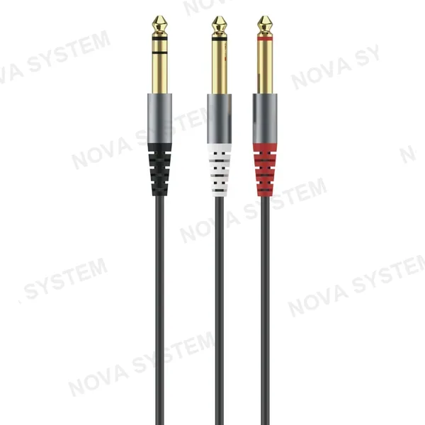 XC-S5014 Adaptador de 6.35 mm a Doble Salida de 6.35 mm para Altavoz