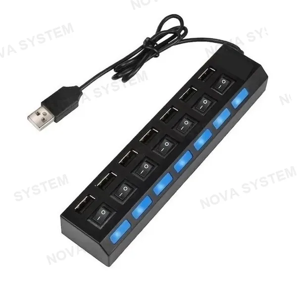 CQT-H072 USB Hub 2.0 7 Puerto con Llave y Interfaz de Alimentación