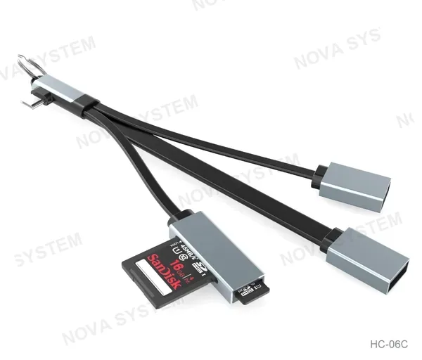HC-06C Adaptador 6 en 1 Type-C To USB2.0+USB3.0+SD/TF