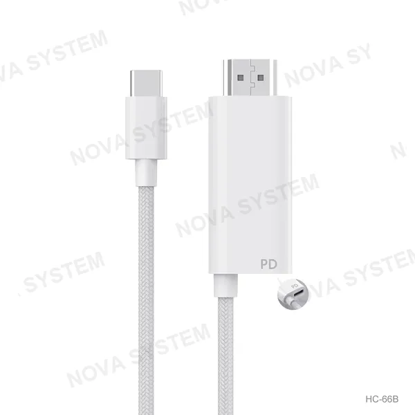 HC-66B Cable Tipo-C a HDMI con PD (100W )