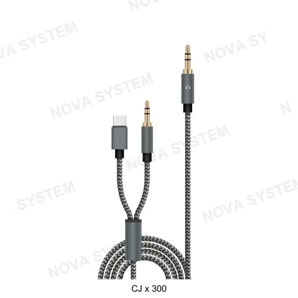 KOS-3006 Cable Audio 3.5mm+3.5mm+Tipo-C