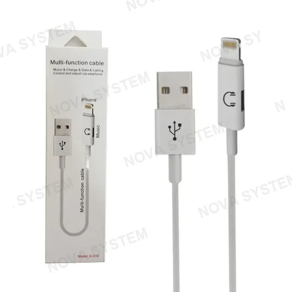 X-010 Cable Adaptador USB Data y Adudio Lightning X010
