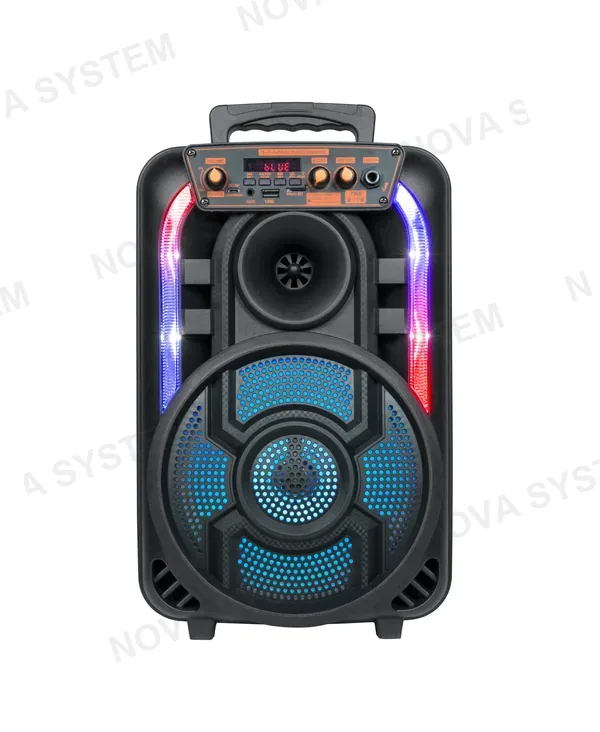 YX-H831 Parlante Portátil Bluetooth 8"/Micrófono con Cable/Control Remoto/Luces LED