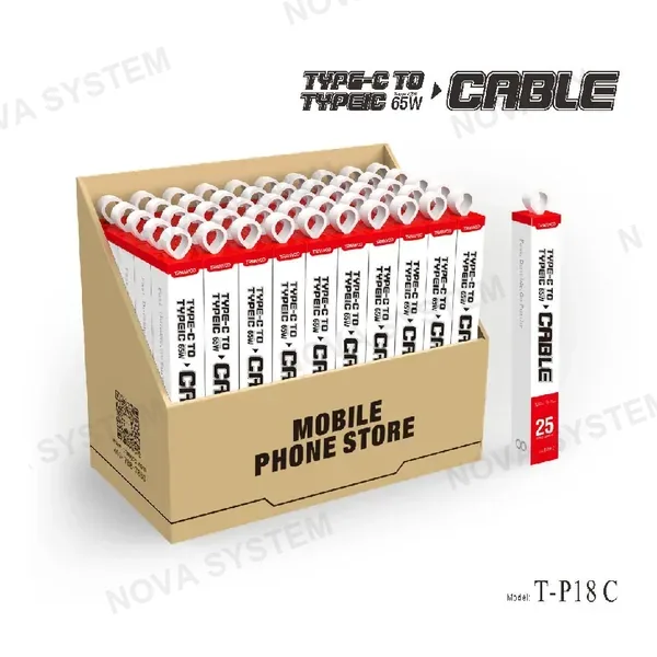 T-P18 C Cable de Carga Tipo C a Tipo C 0.25m
