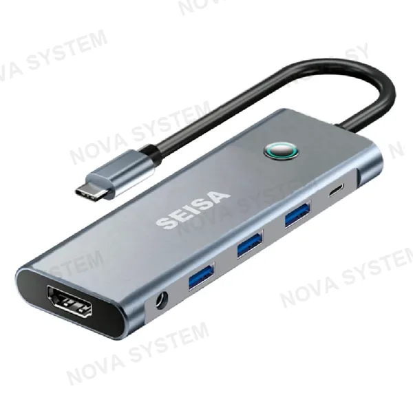BYL-2410 Adaptador Tipo C a USB-PD-USB-3.5mm Audio-HDTV-SD-TF