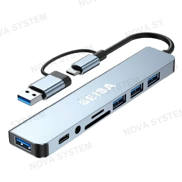 BYL-2218TU Adaptador Tipo C a USB-TF-SD-Audio