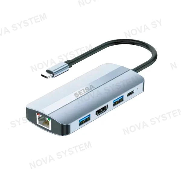 BYL-2205 Adaptador Tipo C a PD-USB-HDMI-RJ45-SD-TF