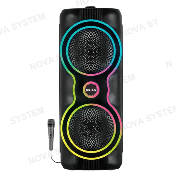YX-H6633" "parlante Bluetooth 2×6.5"", Micrófono Con Cable, Control Remoto