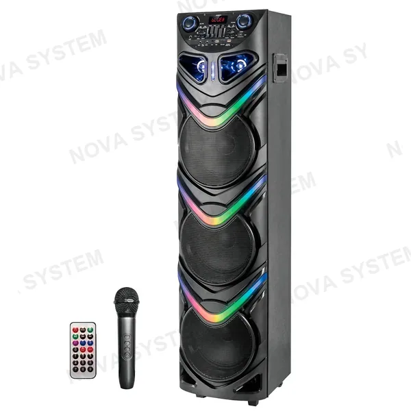YX-H1089" "parlante Bluetooth 3×10"", Micrófono Inalámbrico, Control Remoto