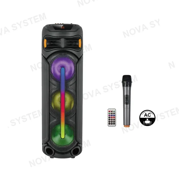 YX-H8307A Parlante Bluetooth 3x8" Con Micrã“fono Inalãmbrico Led Rgb