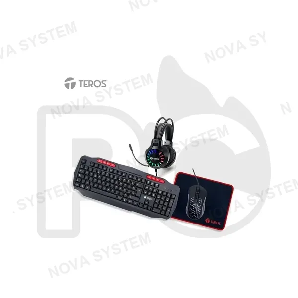 KIT GAMER TEROS TE-5014S 4 EN 1 TECLADO+MOUSE + AURICULAR+PAD