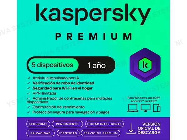 ANTIVIRUS KASPERSKY PREMIUM 5PC VIRTUAL