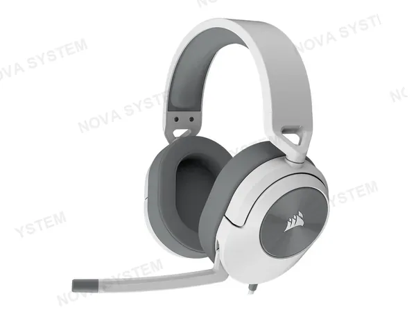 AURICULAR CORSAIR HS55 SURROUND V2 GAMING, 7.1 (CA-9011390-WW) INTERFAZ JACK, MULTIPLATAFORMA, DOLBY ATMOS 7.1, MICROFONO OMNIDIRECCIONAL, WHITE
