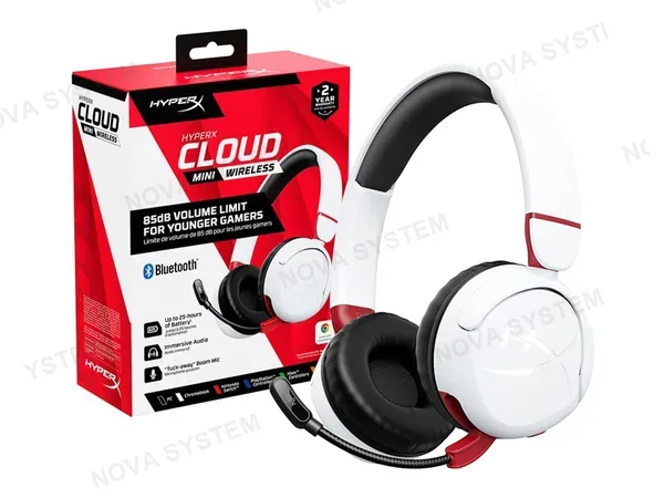 AURICULAR HYPERX CLOUD MINI KIDS WIRELESS (7G8F2AA) WHITE
