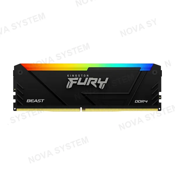 MEMORIA RAM KINGSTON FURY BEAST RGB BLACK 16GB DDR4 3200MT/S CL16 (PN: KF432C16BB12A/16WP)