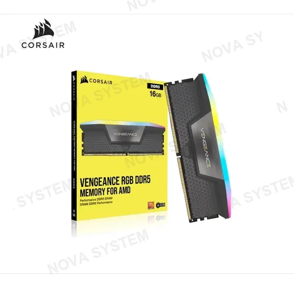 MEMORIA RAM CORSAIR VENGEANCE RGB AMD BLACK 16GB DDR5 6000MHZ CL36