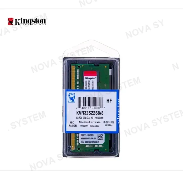 MEMORIA RAM SODIMM KINGSTON 8GB DDR4-3200MT/s PC4-25600, CL22, KVR32S22S8/8WP