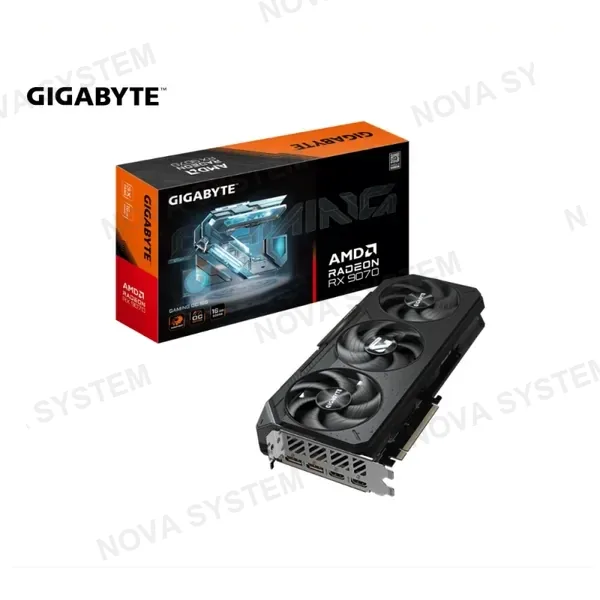 TARJETA DE VIDEO GIGABYTE AMD RADEON RX 9070 GAMING OC 16G 16GB 3X FANS GDDR6