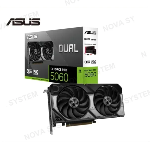 TARJETA DE VIDEO ASUS GEFORCE RTX 5060 DUAL OC 8GB 2X FANS GDDR7 PCLE 5.0