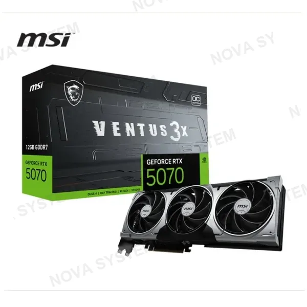 TARJETA DE VIDEO MSI GEFORCE RTX 5070 VENTUS 3X OC 12GB 3X FANS GDDR7 (PN: 912-V532-216)