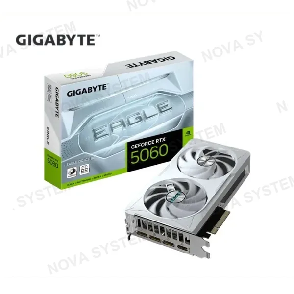 TARJETA DE VIDEO GIGABYTE GEFORCE RTX 5060 EAGLE OC ICE 8G 8GB 2X FANS GDDR7