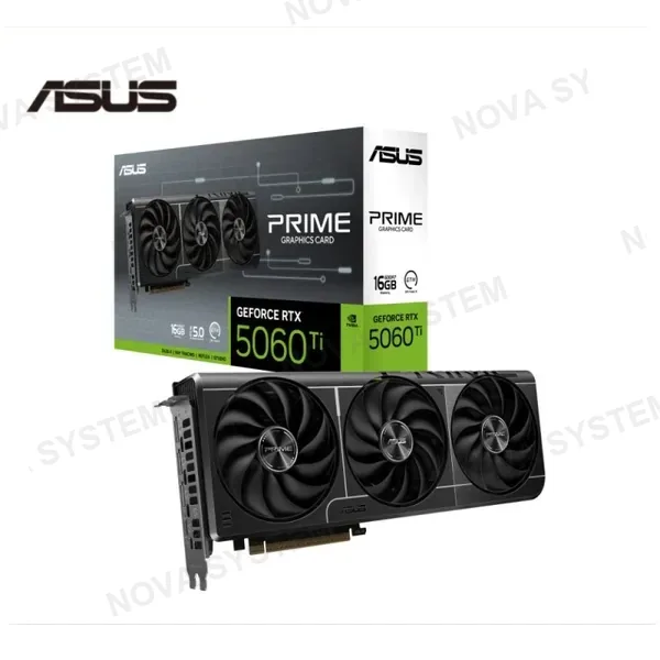TARJETA DE VIDEO ASUS GEFORCE RTX 5060 TI PRIME OC 16GB 3X FANS GDRR7 (PN: 90YV0MH2-M0AA00)