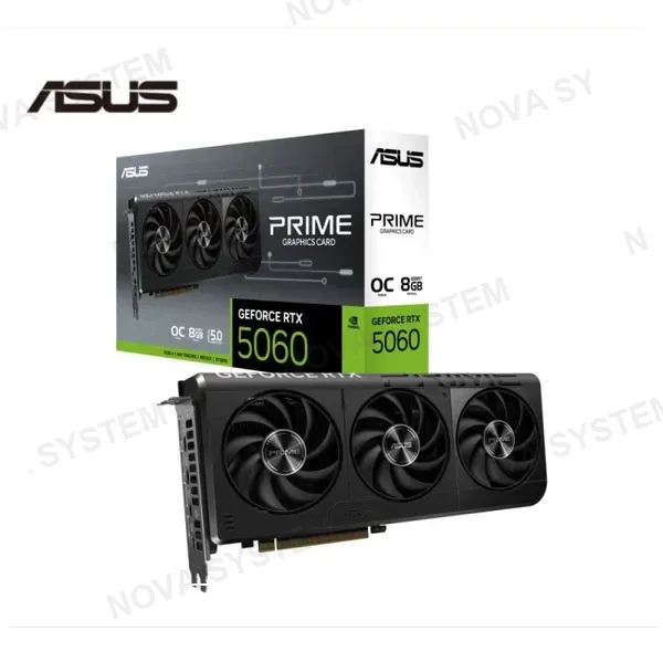TARJETA DE VIDEO ASUS GEFORCE RTX 5060 PRIME OC 8GB 3X FANS GDDR7 PCLE 5.0