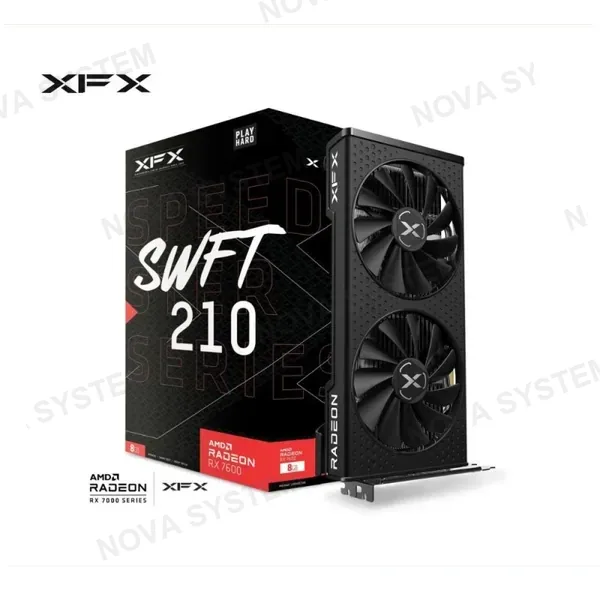 TARJETA DE VIDEO XFX SPEEDSTEER AMD RADEON RX 7600 SWFT 210 BLACK 8GB GDDR6