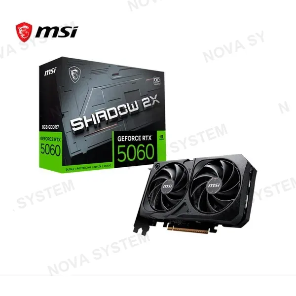 TARJETA DE VIDEO MSI GEFORCE RTX 5060 SHADOW 2X OC 8GB 2X FANS GDDR7