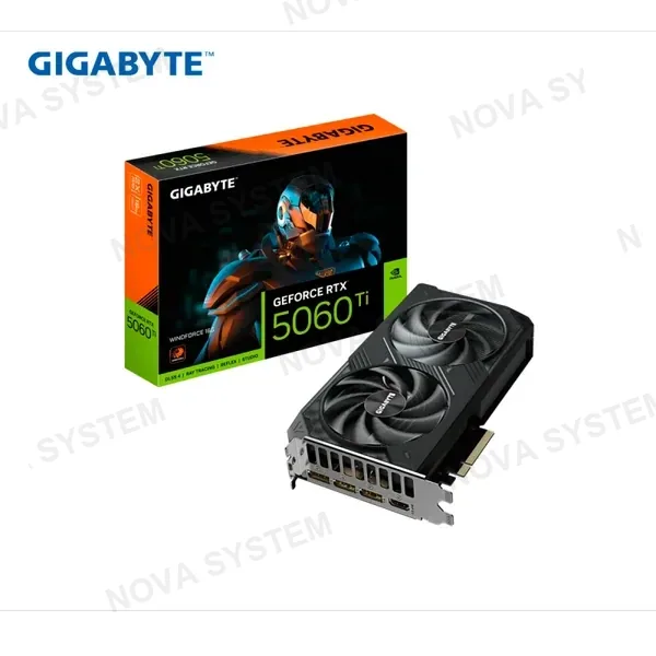 TARJETA DE VIDEO GIGABYTE GEFORCE RTX 5060 TI WINDFORCE OC 16G 16GB 2X FANS GDDR7