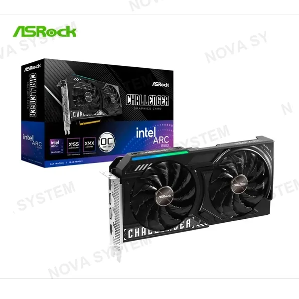 TARJETA DE VIDEO ASROCK INTEL ARC B580 CHALLENGER OC 12GB 2X FANS GDDR6