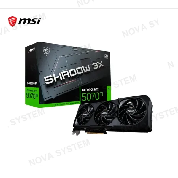 TARJETA DE VIDEO MSI GEFORCE RTX 5070 TI SHADOW 3X OC 16GB 3X FANS GDDR7