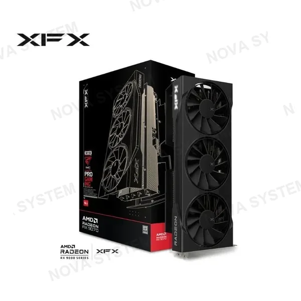 TARJETA DE VIDEO XFX SWIFT CLASS AMD RADEON RX 9070 XT PRO GAMING TRIPLE FAN BLACK 16GB GDDR6