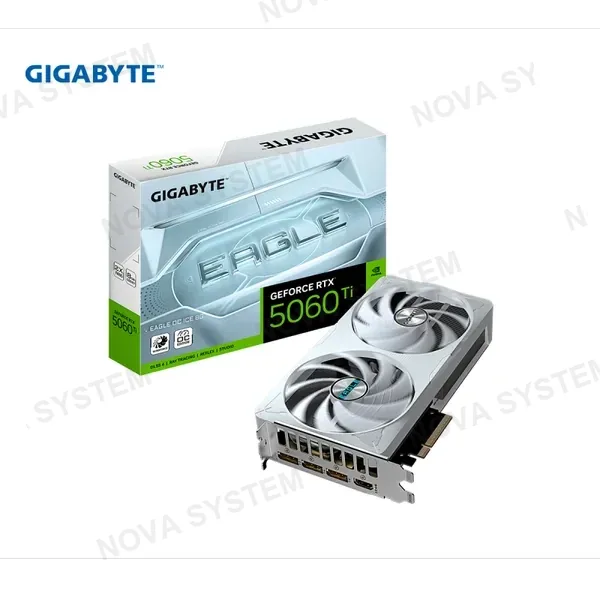 TARJETA DE VIDEO GIGABYTE GEFORCE RTX 5060 TI EAGLE OC ICE 8G 8GB 2X FANS GDDR7