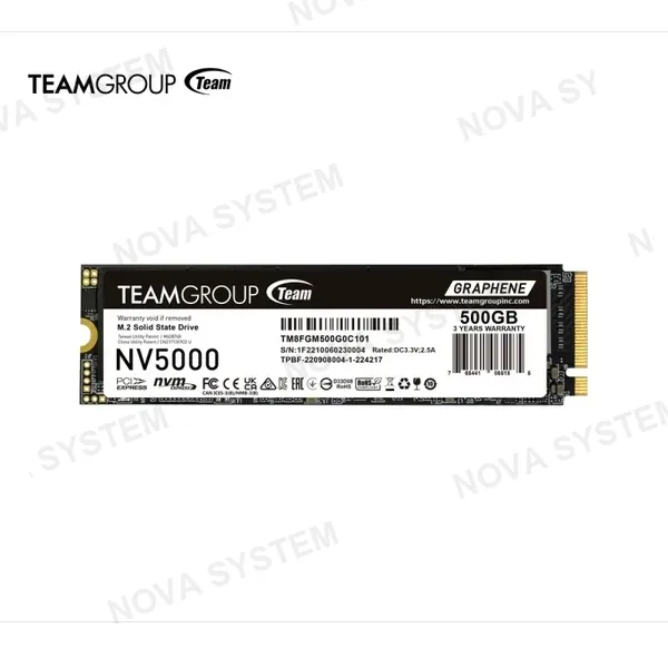UNIDAD DE ESTADO SOLIDO TEAMGROUP NV5000 500GB M.2 PCIE4.0 X 4 NVM EXPRESS 3D NAND