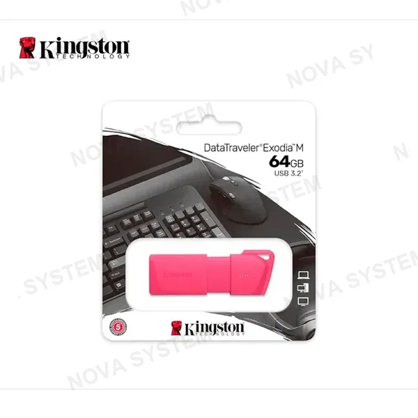 MEMORIA USB KINGSTON DATATRAVELER EXODIA M 64GB 3.2 GEN 1 (TIPO-A) COLOR NEON PINK