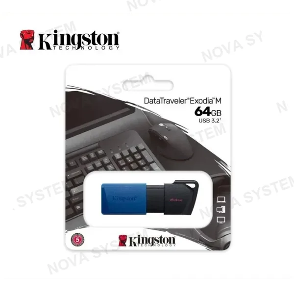 MEMORIA USB KINGSTON DATA TRAVELER EXODIA M 64GB USB 3.2 BLACK/BLUE