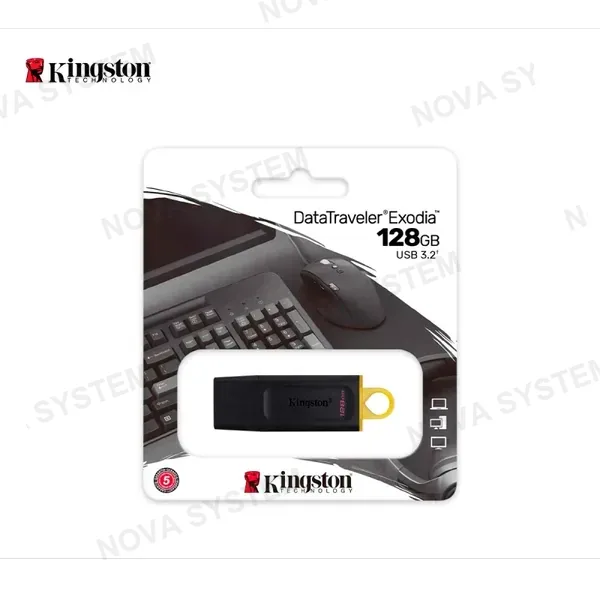 MEMORIA USB KINGSTON DATATRAVELER EXODIA 128GB 3.2 GEN 1 (TIPO-A) COLOR YELLOW