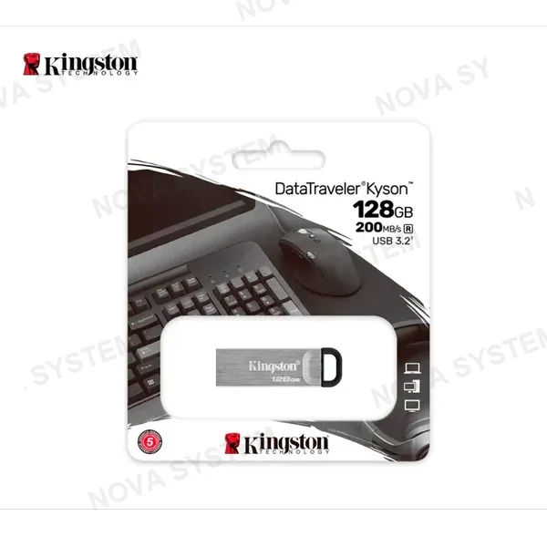 MEMORIA USB KINGSTON DATATRAVELER KYSON 128GB USB 3.2 GEN 1 (TIPO A) COLOR SILVER
