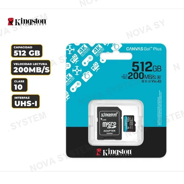 TARJETA DE MEMORIA KINGSTON MICRO SD SDCG4 512GB Canvas Go! Plus