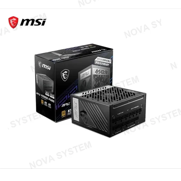 FUENTE DE PODER MSI MPG A1000G PCIE5 1000W 80 PLUS GOLD ATX 3.1 PCIE 5.1 MODULAR (PN: 306-7ZP7C12-CE0)