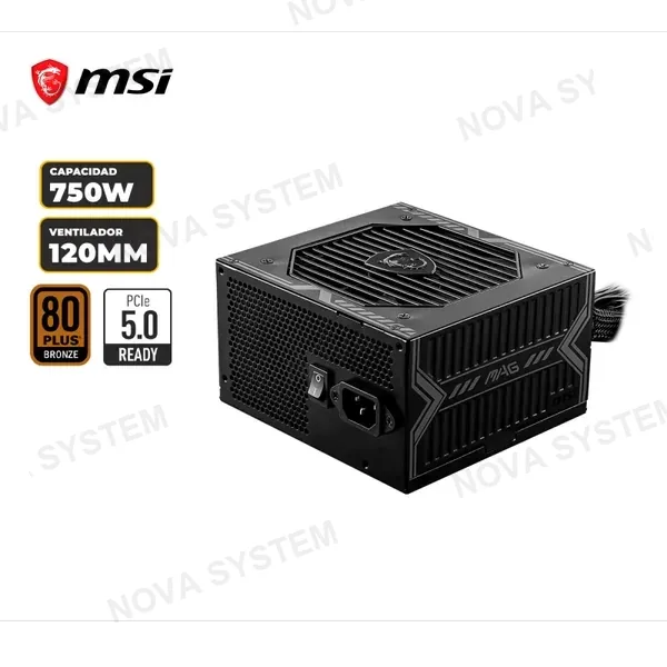 FUENTE DE PODER MSI MAG A750BN PCIE5 III 750W 80 PLUS BRONZE PCIE 5.1 (PN: 306-7ZPTX23-HD8)