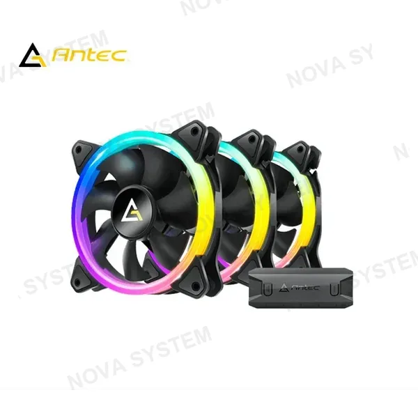 KIT DE FANES ANTEC NEON 120 ARGB 3FAN C/N CONTROLADOR