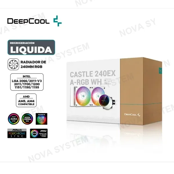 REFRIGERACION LIQUIDA DEEPCOOL CASTLE 240EX ARGB WHITE