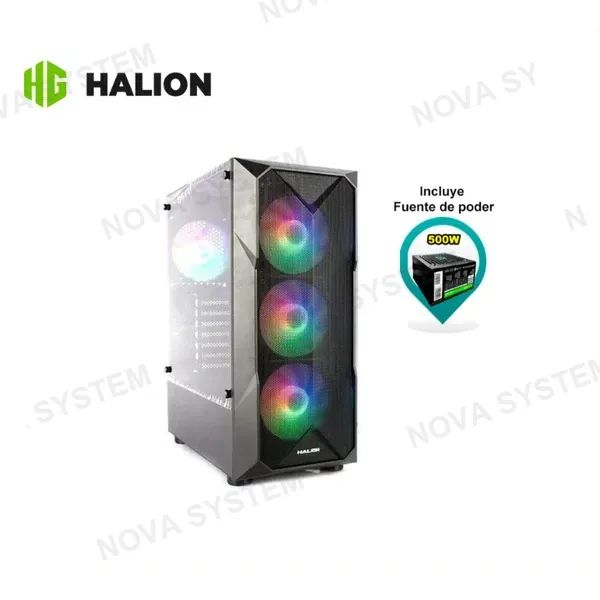 CASE GAMER HALION STUKA CR11 BLACK MALLA 4XRAINBOW