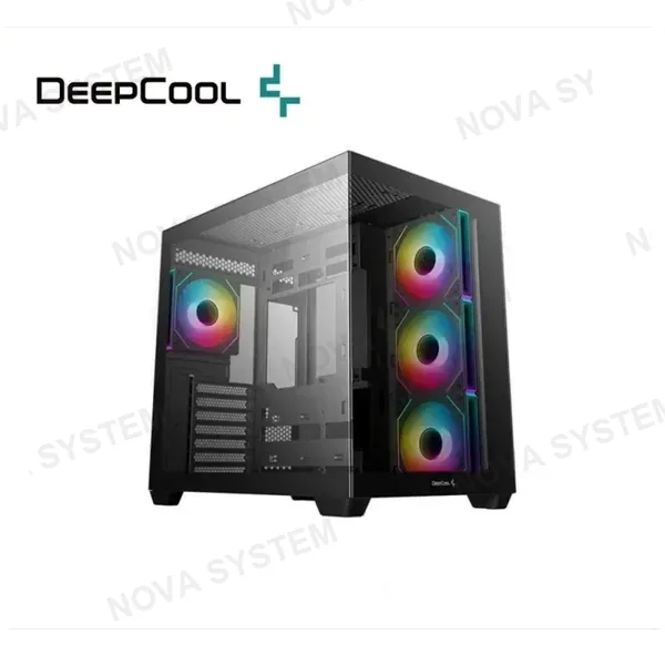 CASE GAMER DEEPCOOL CG530 4F V/TEMPLADO LED ARGB SIN FUENTE BLACK